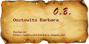 Osztovits Barbara névjegykártya