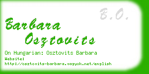 barbara osztovits business card